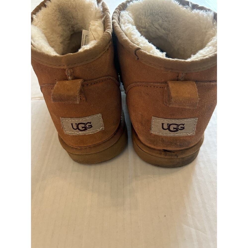 UGG Classic Ultra Mini Shearling Suede Ankle Boots Chestnut Women’s EU 40 Sz 9 - Picture 11 of 12